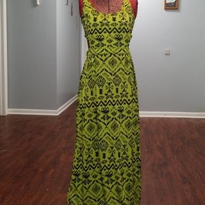 Floor length tribal dress with cutouts
